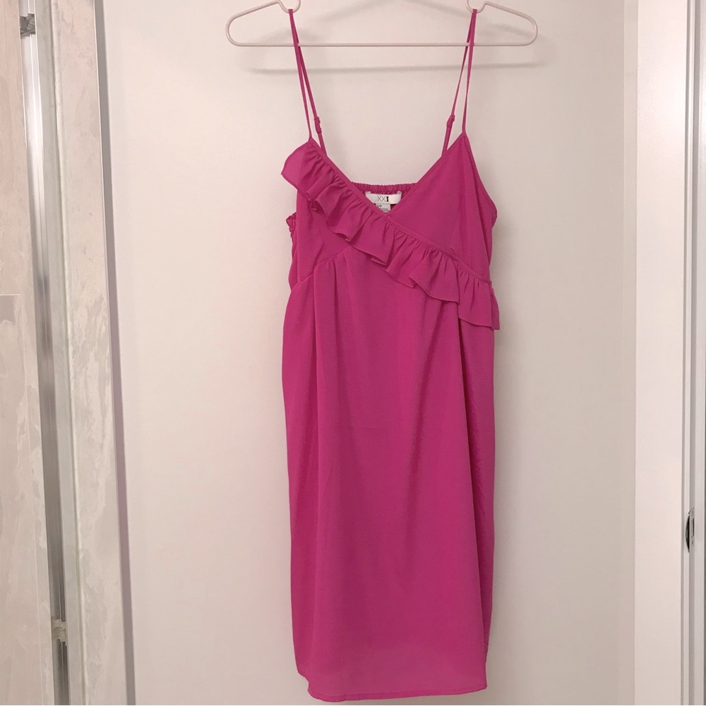 Ruffle Crossover Slip Dress